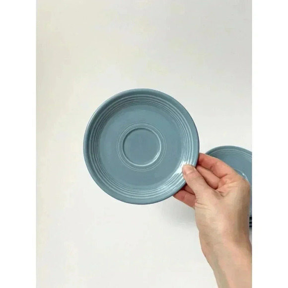 Set of 5 Fiestaware Homer Laughlin Baby Blue Saucer Plates - Picture 4 of 9